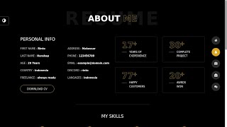 Dark theme responsive personal portfolio using bootstrap 4 and jquery | part 3