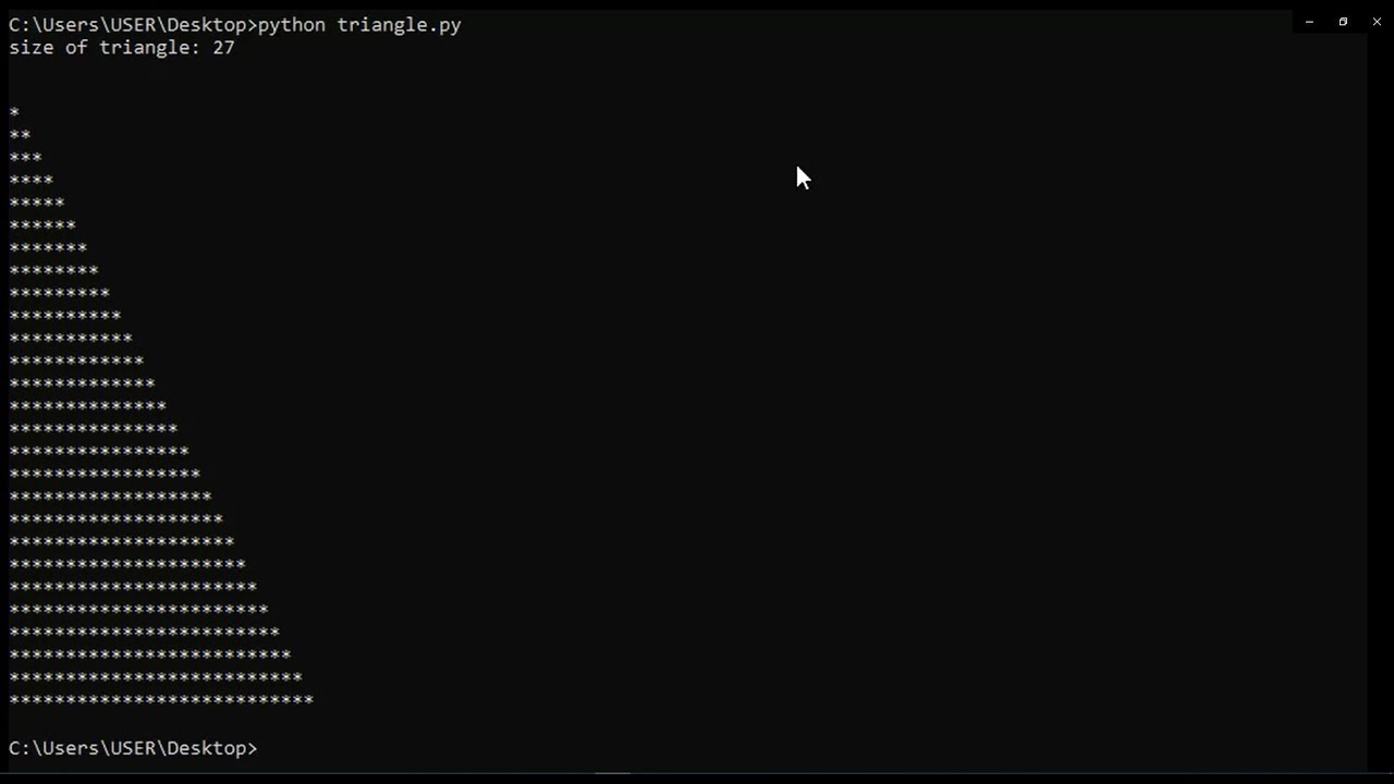 Python - Printing Stars(*) In The Shape of a Right Triangle - YouTube
