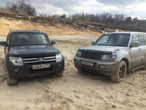 Тест pajero 4 и pajero 3 в песке