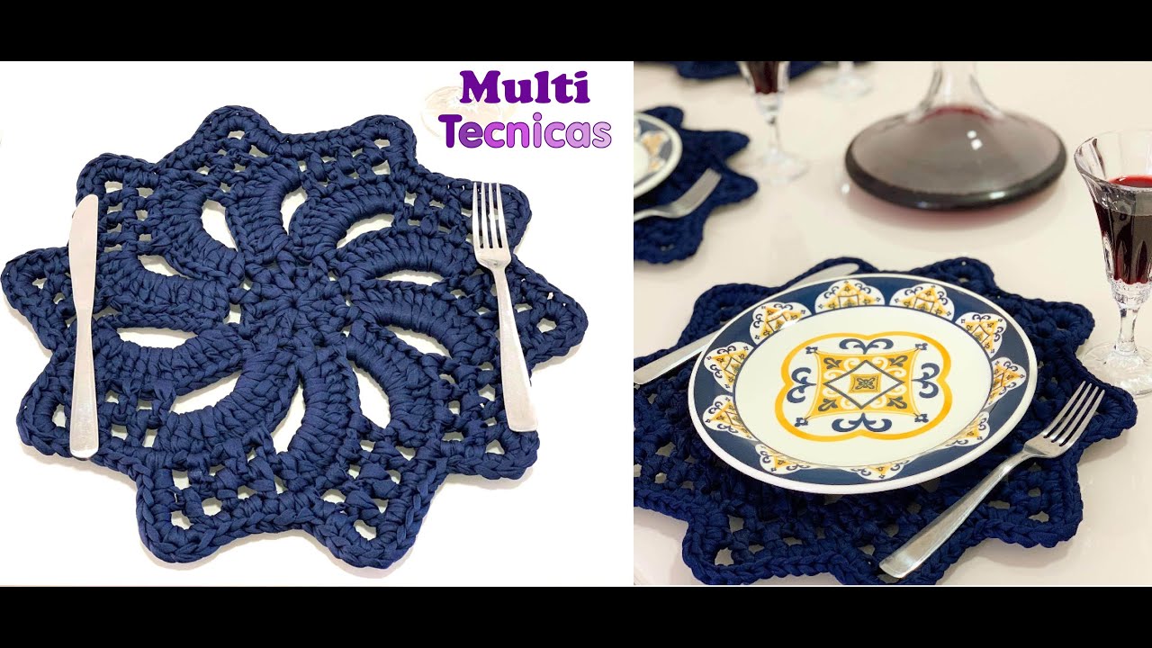 Sousplat em crochê com fio de malha
