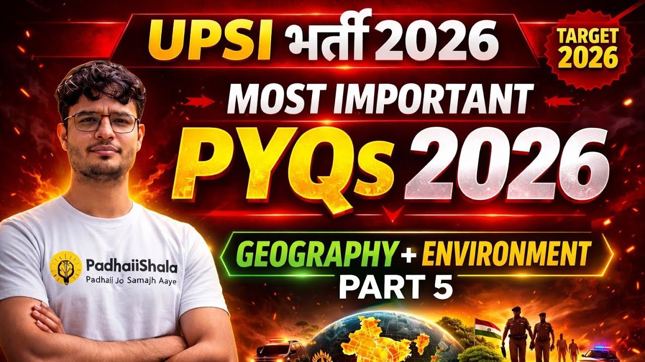 UPSI SI 2026 Geography + Environment Previous Year Questions | Part 5