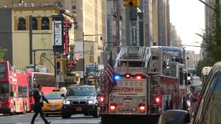 FDNY Ladder 4 and Engine 54 respond to an odor of gas