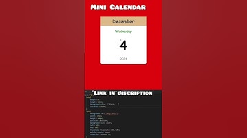 Mini Calendar using html Css and Javascript #css #htmlcssjavascript #htmlcssandjavascript