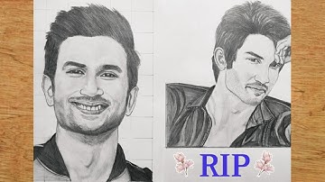 How to draw Sushant Singh Rajput(grid method)//easy drawing of Sushant Singh Rajput//RIP
