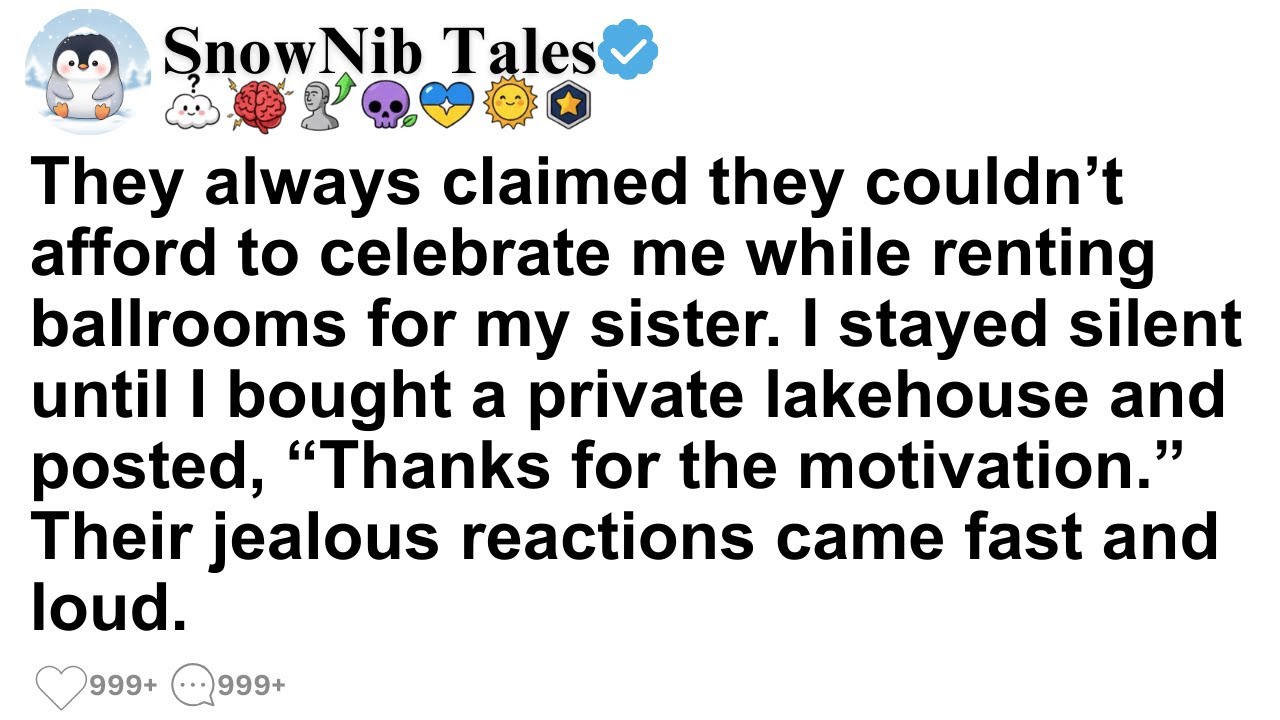 They always claimed they couldn’t afford to celebrate me while renting ballrooms for my sister. I...