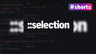 Change the selection color on your website | #shorts
