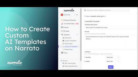 How to Create Custom AI Templates on Narrato