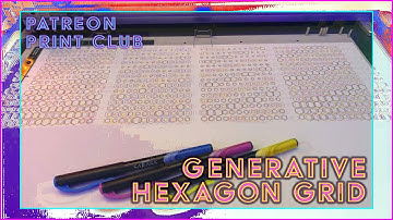 Generative Hexagon Grid // AxiDraw Timelapse // Patreon Postcard Plotter Print Club // June 2021
