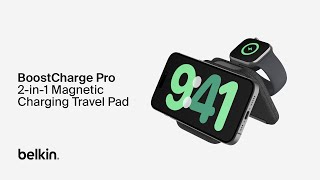 Belkin 2-in-1 Magnetic Charging Travel Pad with Qi2 | Fast, Foldable Power for iPhone + Apple Watch