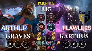 HLE Arthur Graves vs GEN Flawless Karthus Jungle - KR Patch 11.5