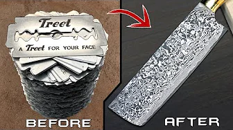 I made a Damascus Knife out of your Razor Blades. Can you believe?