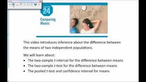 Ch 24 Comparing Means