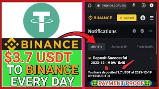 CLAIM FREE 3.7 USDT and WITHDRAW To Binance Wallet | BEST USDT EARNING SITE |Free PayPal Money