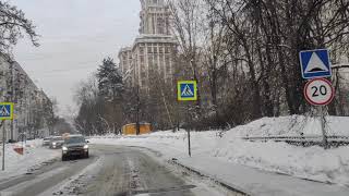 Entrance To The Triumph Palace Residential Complex In Moscow