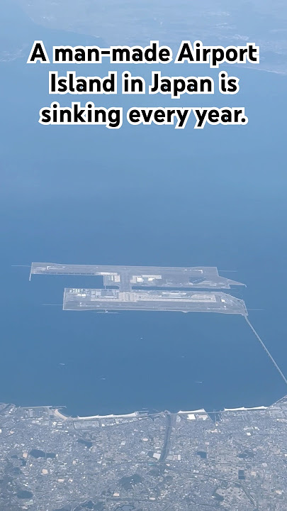This is a sinking man-made Island in Japan. Connected by a single long bridge. Kansai Airport, Osaka
