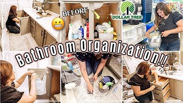 BUDGET BATHROOM ORGANIZATION 2023 :: DOLLAR TREE ORGANIZING IDEAS + DECLUTTERING