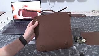 DIY Leather Purse Bag Tutorial Sewing with pre-punched holes Part 1