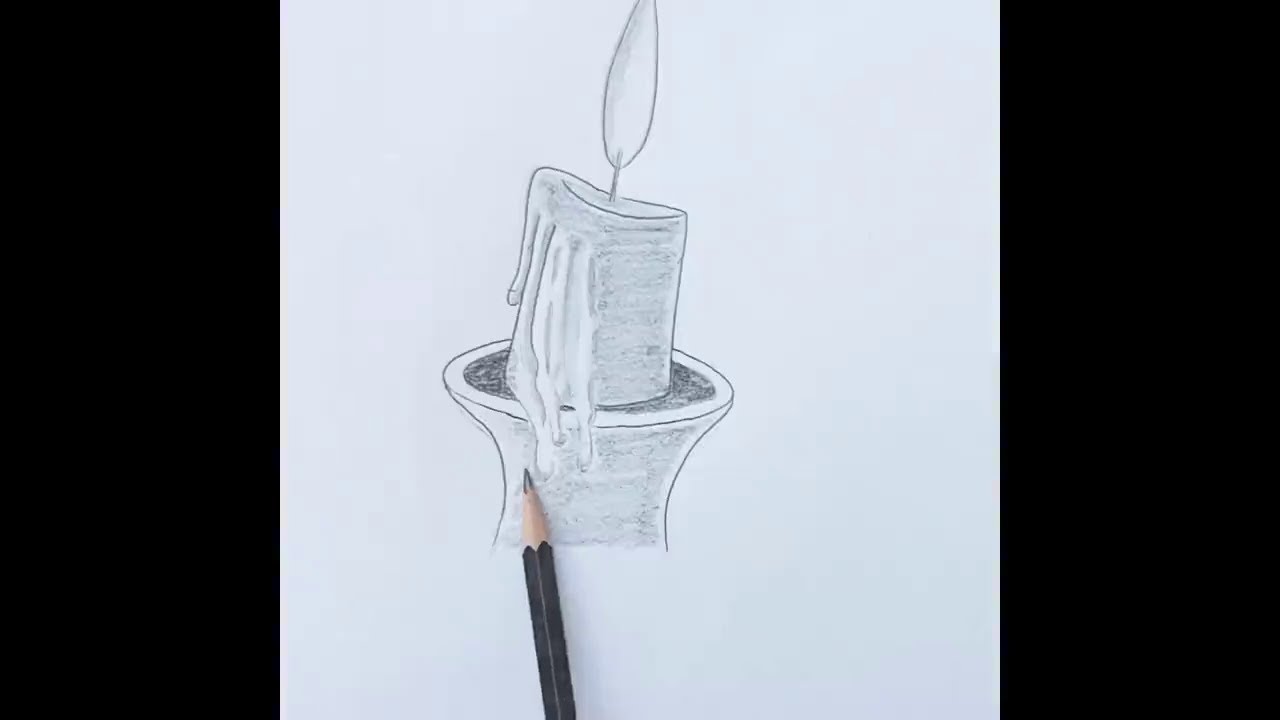 how to draw a candle step by step.如何一步一步地画蜡烛 || Candle Drawing - YouTube