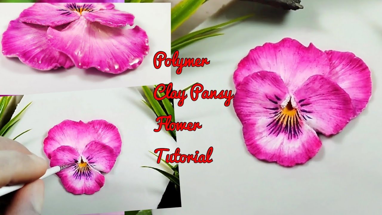 Polymer Clay PANSY flower Tutorial LoviCraft YouTube