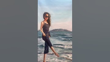 🖌️Goddess by the Sea | Oil Painting Art”🌅🎥 “Creating a Seaside Muse | Oil on Canvas” #painting