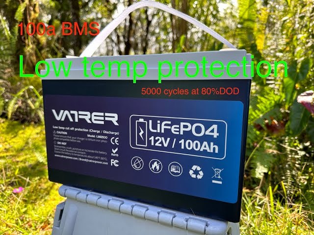 VATRER 12V/100Ah LiFePO4 battery With low temperature protection