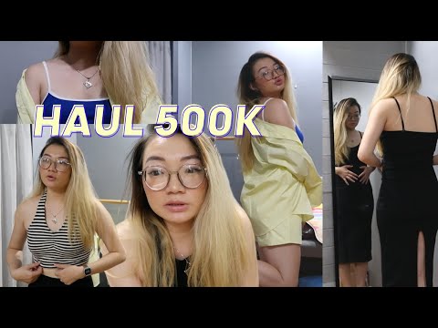 Haul 7 items chỉ 500k | Váy body, biker & full set sơ mi quần có tất 😘 #jadetranog