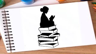drawing student girl | رسم فتاة تدرس