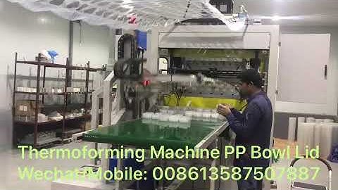 Thermoforming Machine PP Bowl Lid with robot stacker from Sinoplast