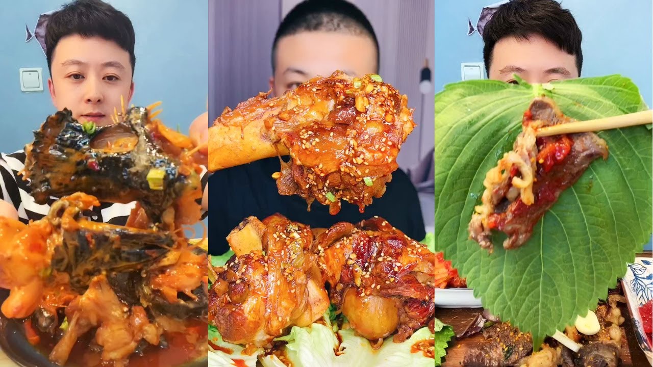 Chinese Eating Food Show: Shark's Fins Asmr, Braised Pork Ribs Mukbang ...
