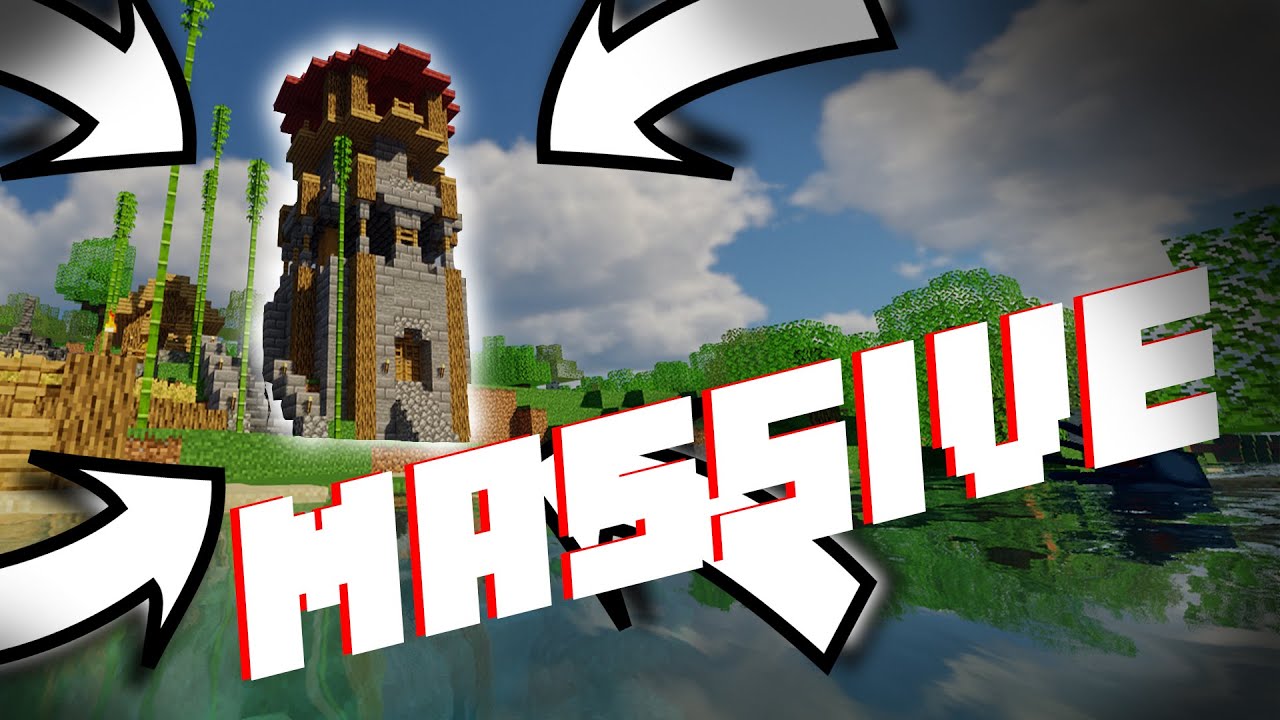 Building a MASSIVE Watchtower! In HARDCORE MINECRAFT with shaders - YouTube