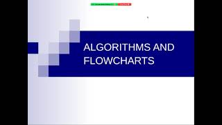 اساسيات الخوارزميات والمخططات الانسيابية Algorithms and Flowcharts