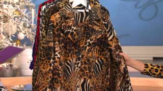 Susan Graver Animal Print Fleece Jacket with Oversized Notch Collar with Mary Beth Roe