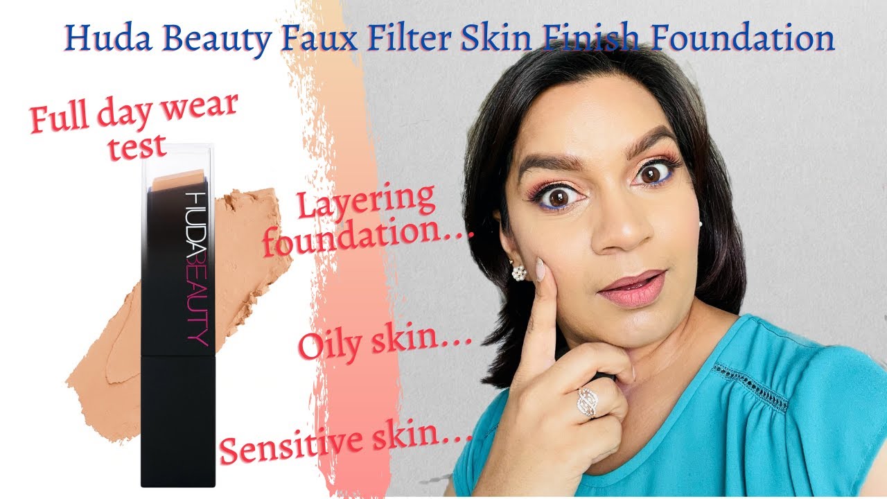Huda Beauty FauxFilter Skin Finish Stick Foundation Full Day Wear Test! First Impressions and Review
