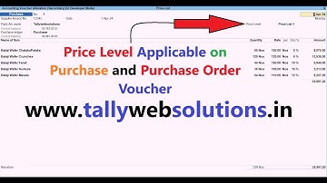 (Buy TDL Source Code Only Rs 50) Price Level Applicable on Purchase and PO Voucher in Tally Prime