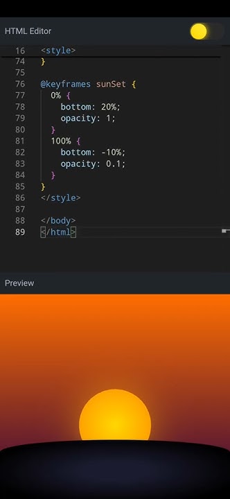 ๐ Mesmerizing CSS Sunset Animation with Gradual Sky & Sun Movement ๐ # ...