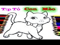 Kucing Halaman Mewarnai - Vẽ Và Tô Màu Con Mèo Đáng Yêu - Coloring The Cat - Dạy Bé Tô 