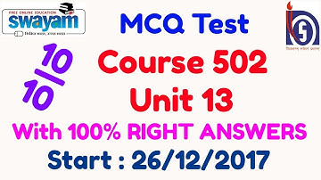403. With 100% RIGHT ANSWERS MCQ Test, Course 502, Unit 13