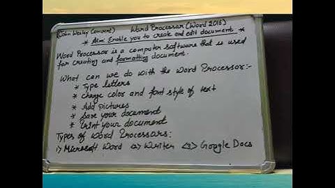 Class 3.... Word processor ( Word 2016) part -1