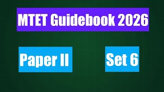 MTET Guidebook 2026 Paper II Set 6