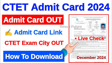 CTET Admit Card 2024 Kaise Download Kare || How To Download CTET December Admit Card 2024 #ctet2024
