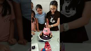 Piggy Bank Pinata Surprise Inside Knock Knock Cake @BakingIndulgence