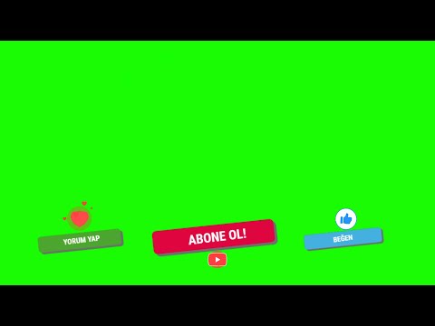 Renkli Green Screen Abone Ol Butonu - Telifsiz!