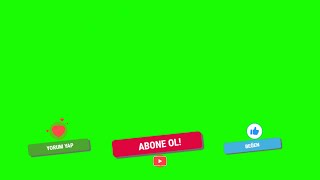 Renkli Green Screen Abone Ol Butonu - Telifsiz