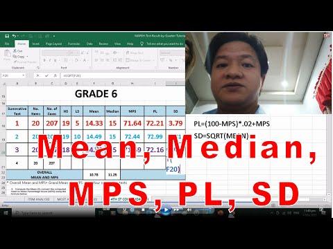 Mean, Median, MPS, PL, SD