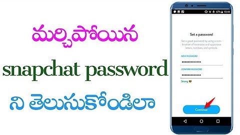 How to recover snapchat password in telugu