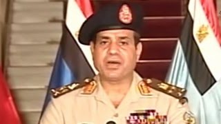 السيسي يلقي بيان القوات المسلحة المصرية بخارطة الطريق 03/07/2013