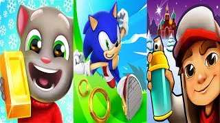 Talking Tom Gold Run VS Sonic Dash VS Subway Surfers screenshot 4
