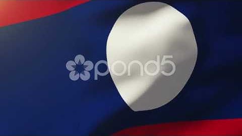 Laos Flag Waving In The Wind. Looping Sun Rises Style. Animation Loop