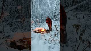 cowboy Coffee and beer in the winter forestcamping snow outdoors nature