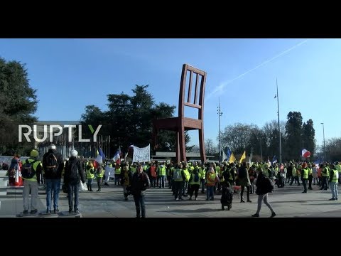 LIVE: ‘Yellow Vests’ protest in front of UN headquarters in Geneva